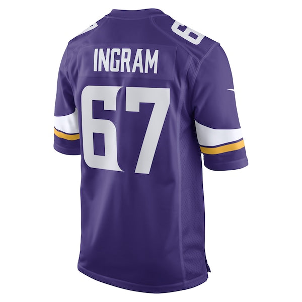 Ed Ingram Minnesota Vikings Nike Game Player Jersey - Purple - Image 3