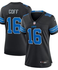 Alternative view of Jared Goff Detroit Lions Nike Women's 2nd Alternate Game Jersey - Black/Blue