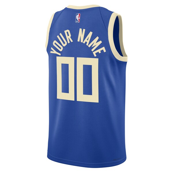 Milwaukee Bucks Nike Unisex 2024/25 Custom Swingman Jersey - City Edition - Royal - Image 3