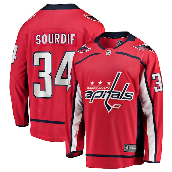 Justin Sourdif Washington Capitals Home Breakaway Jersey - Red
