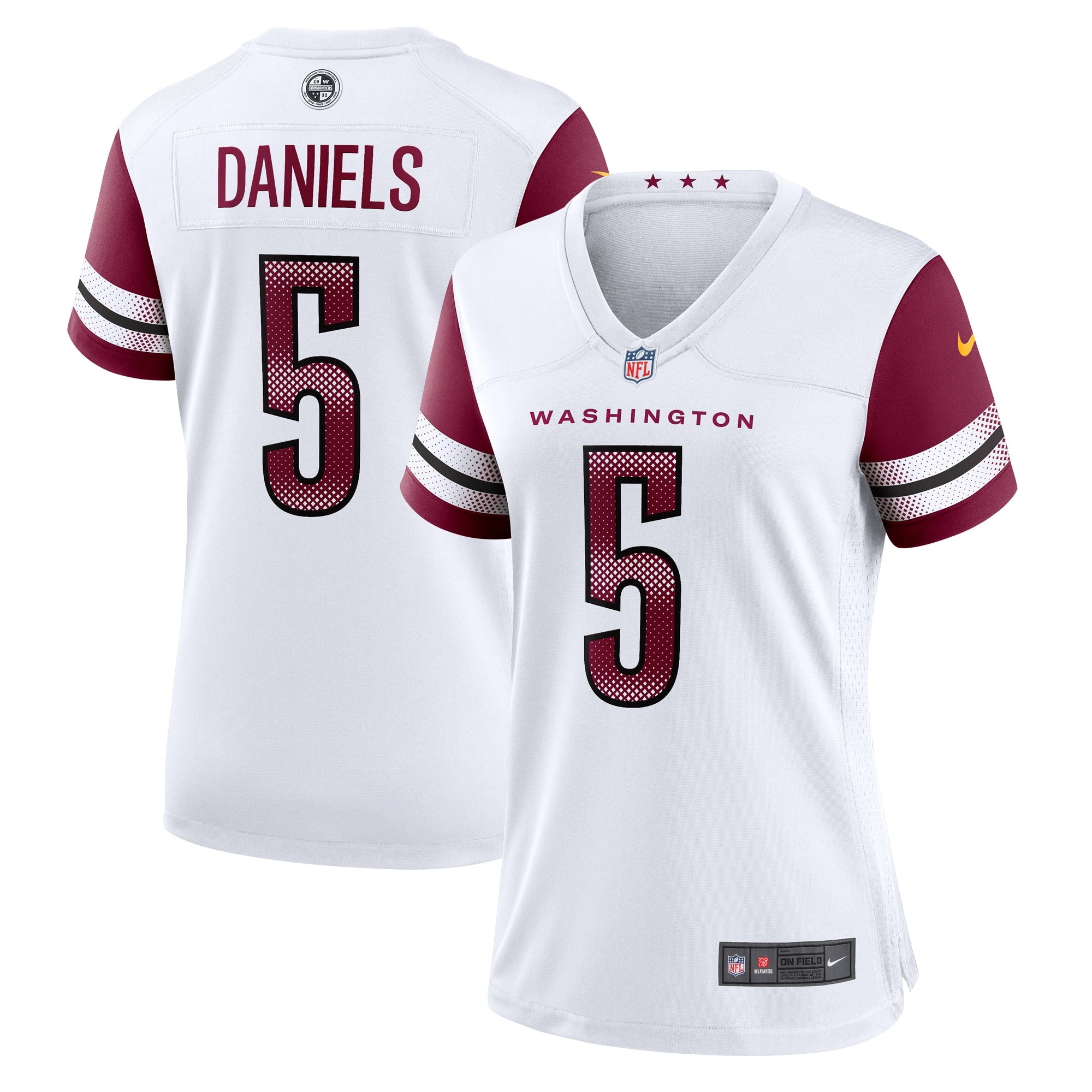 Jayden Daniels Washington Commanders Nike Women's Alternate Game Player Jersey - Black/White - Image 5