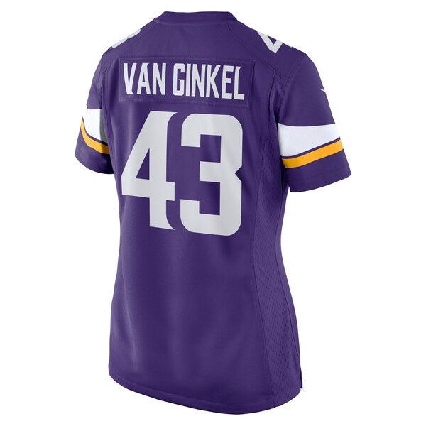 Andrew Van Ginkel Minnesota Vikings Nike Women's Team Game Jersey - Purple - Image 3
