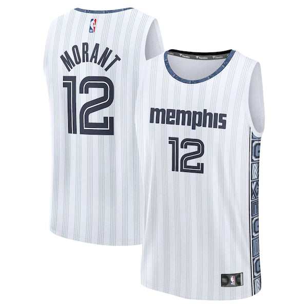 Ja Morant Memphis Grizzlies 2025/26 City Edition Fast Break Jersey - White