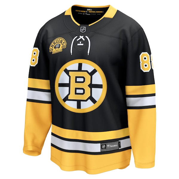 David Pastrnak Boston Bruins 100th Anniversary Premier Breakaway Player Jersey - Black - Image 2
