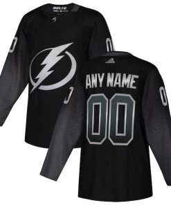 Tampa Bay Lightning adidas Alternate Authentic Custom Jersey - Black