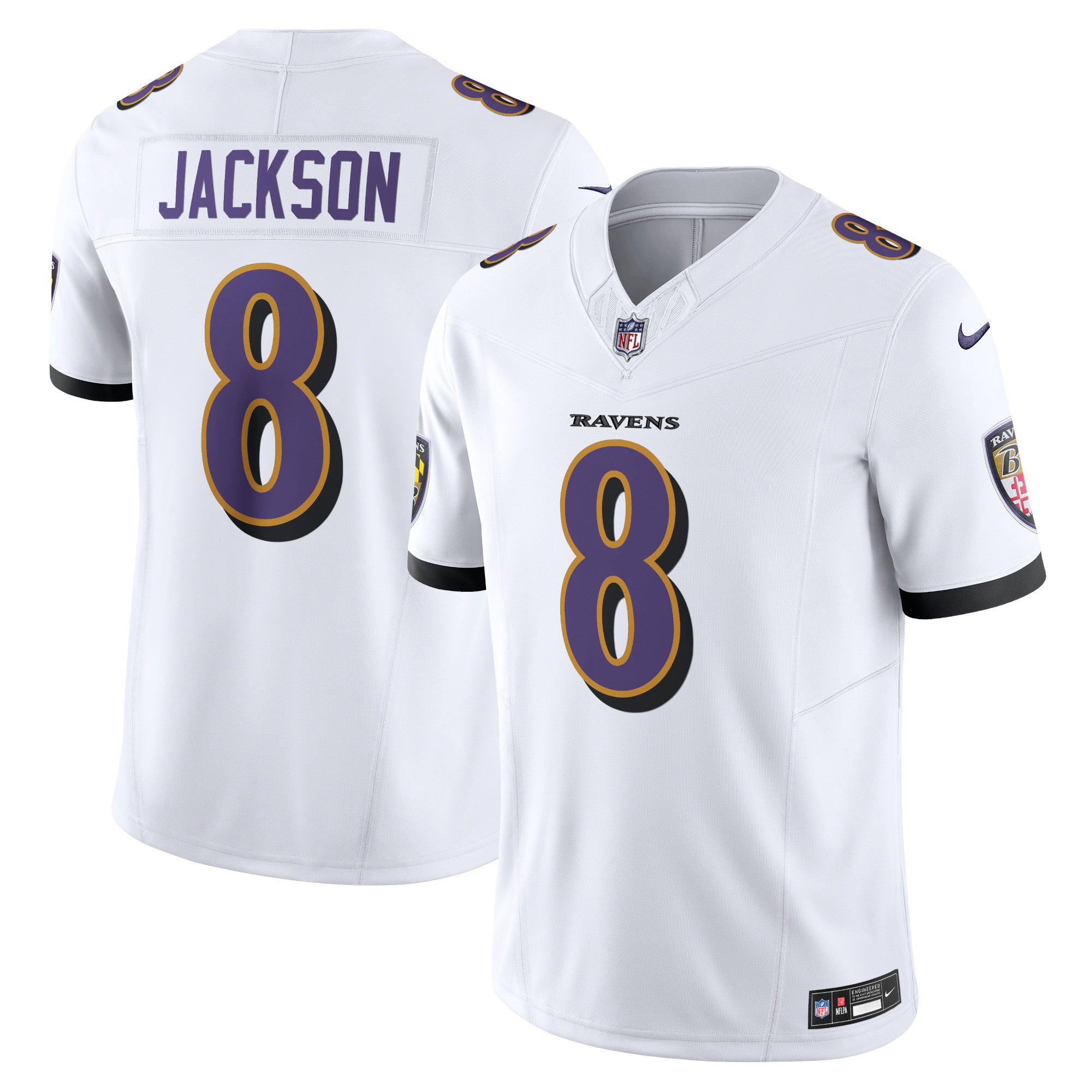 Lamar Jackson Baltimore Ravens Nike Vapor F.U.S.E. Limited Jersey - Black/White - Image 6