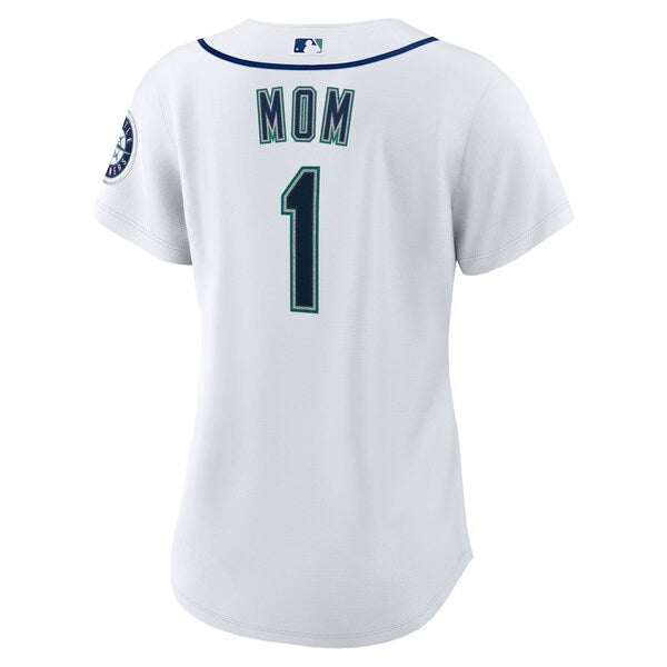 Seattle Mariners Nike Women's #1 Mom Home Replica Jersey - White - Image 3