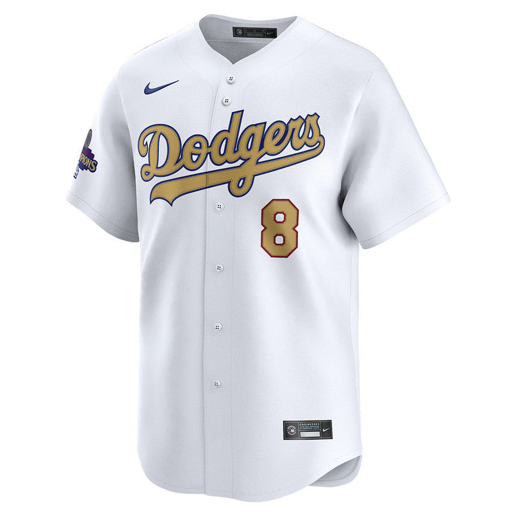 Enrique Hern¨¢ndez Los Angeles Dodgers Nike 2025 Gold World Series Champions Limited Jersey - White - Image 2