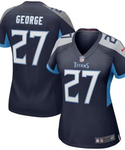 Alternative view of Eddie George Tennessee Titans Nike Women's Game Retired Player Jersey - Navy/Light Blue