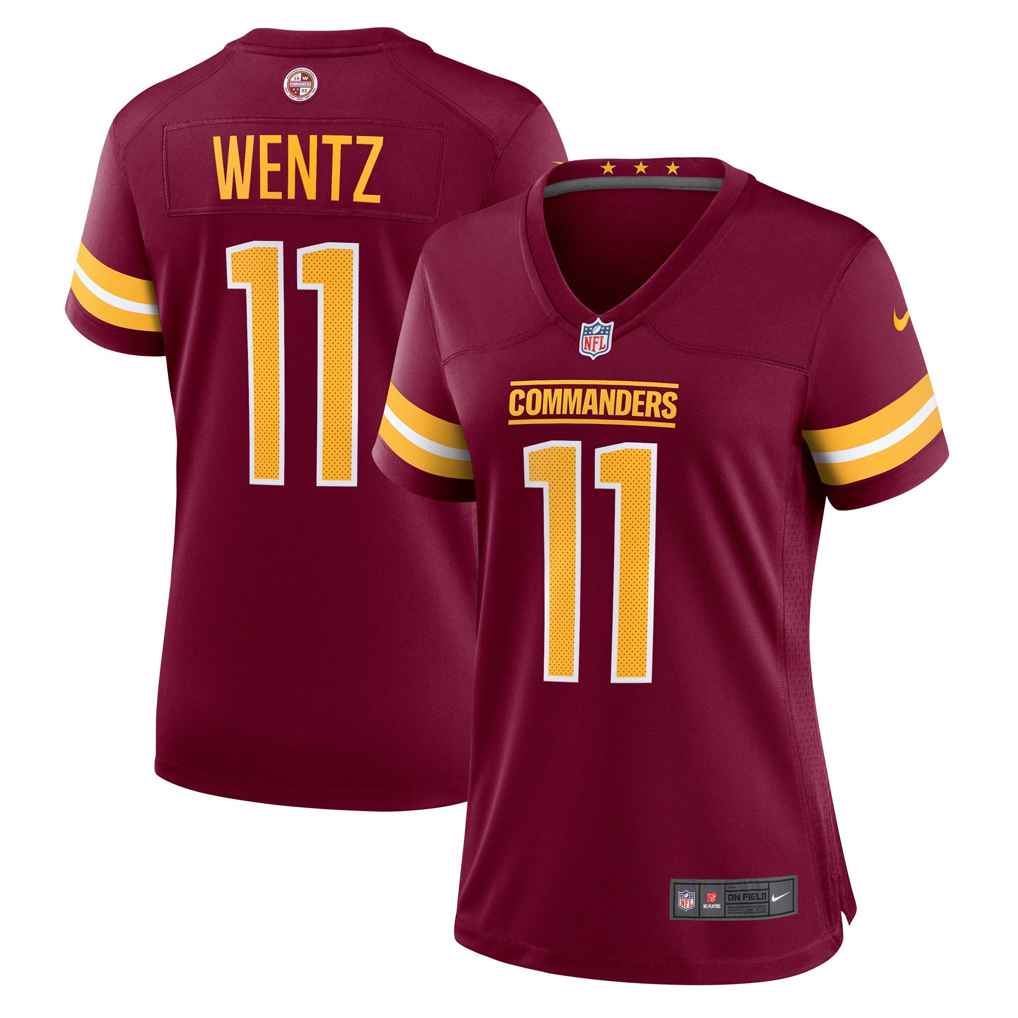 Carson Wentz Washington Commanders Nike Women's Alternate Game Player Jersey - Black/Burgundy/White - Image 7