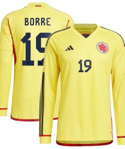 Rafael Borr¨¦ Colombia National Team adidas 2022/23 Home Replica Long Sleeve Player Jersey - Yellow
