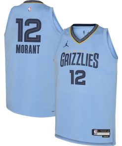 Ja Morant Memphis Grizzlies Jordan Brand Youth Swingman Jersey - Statement Edition - Light Blue