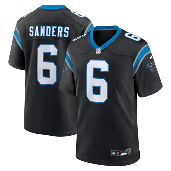 Miles Sanders Carolina Panthers Nike Team Game Jersey - Black/Blue - Image 2