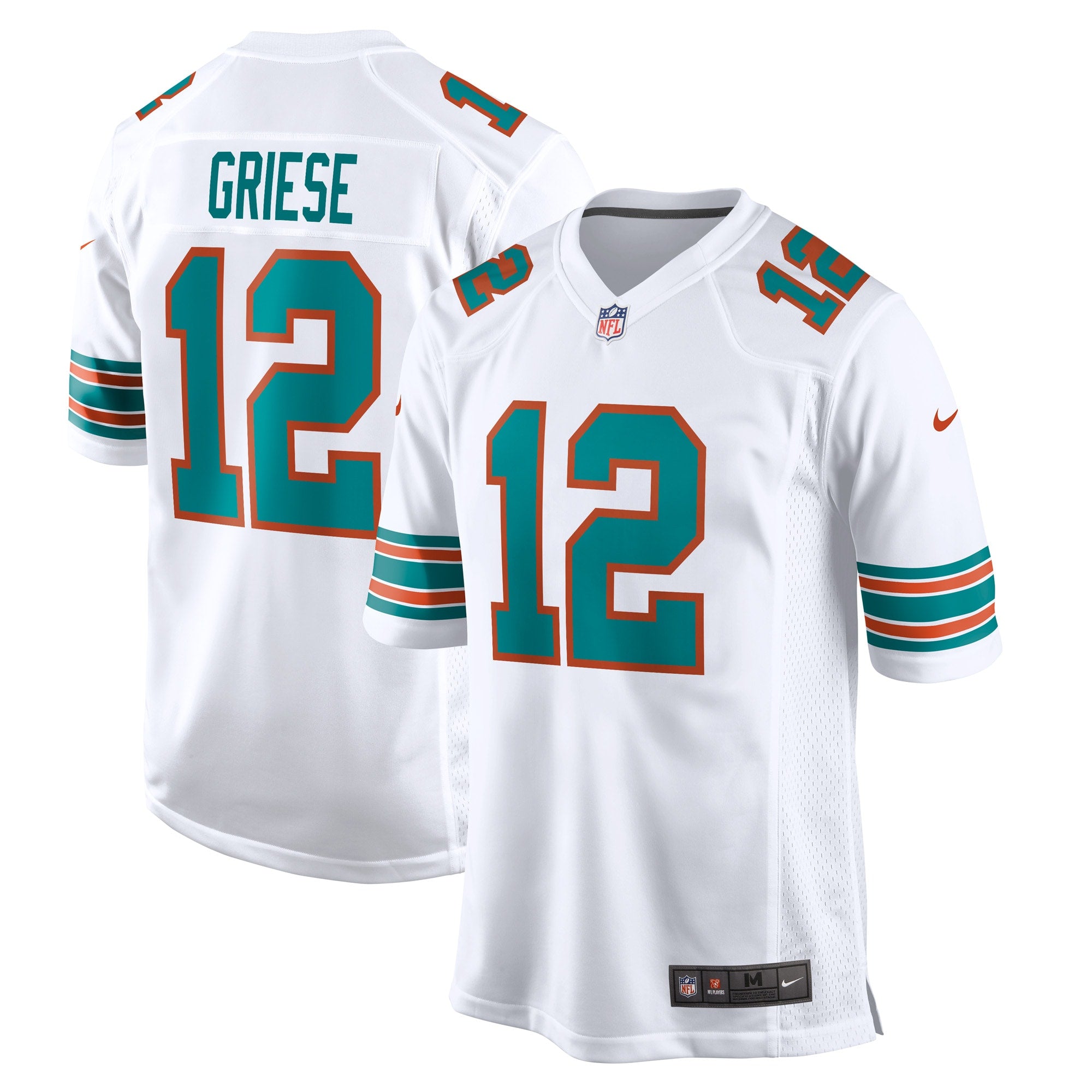 Bob Griese Miami Dolphins Nike Game Retired Player Jersey - Aqua/White - Image 5