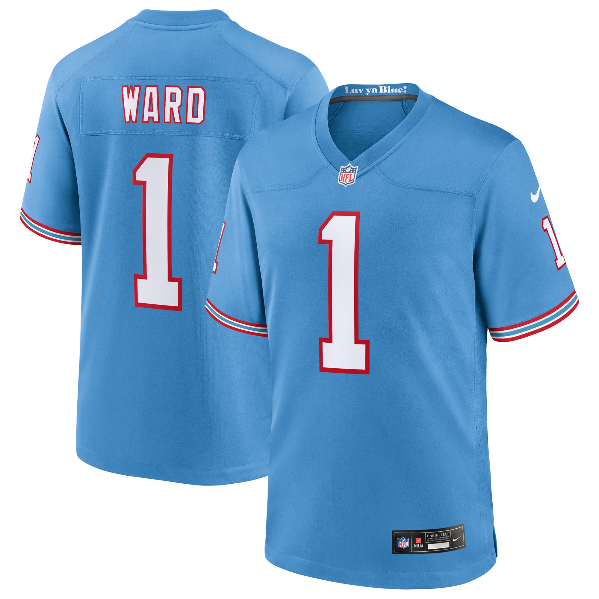 Cameron Ward Tennessee Titans Nike 2025 NFL Draft First Round Pick Alternate Game Jersey - Navy/White/Light Blue - Image 8