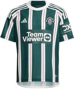 Alternative view of Diogo Dalot Manchester United adidas Youth 2023/24 Away Replica Player Jersey - Green