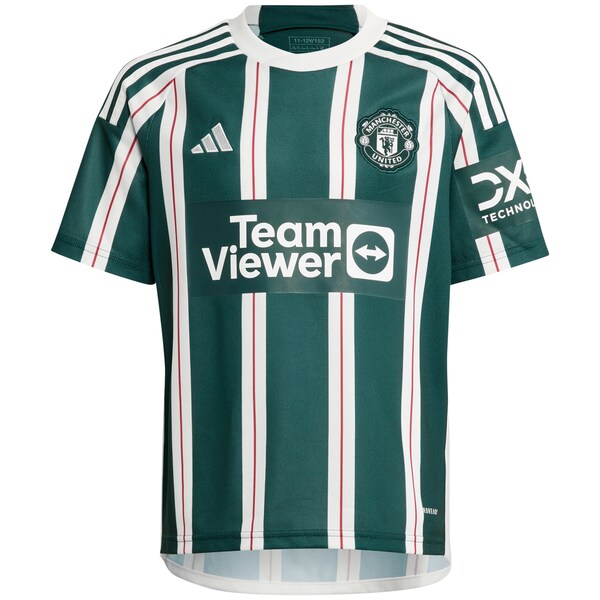 Aaron Wan-Bissaka Manchester United adidas Youth 2023/24 Away Replica Player Jersey - Green/White - Image 3