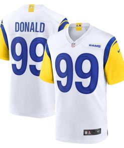 Alternative view of Aaron Donald Los Angeles Rams Nike Alternate Game Jersey - White/Cream
