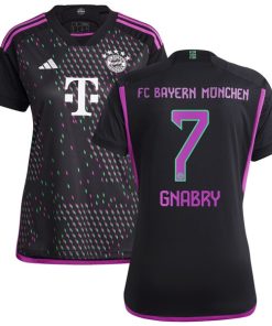 Serge Gnabry Bayern Munich adidas Women's 2023/24 Away Replica Player Jersey - Black/White
