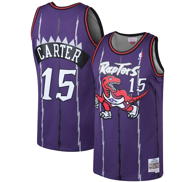 Youth Vince Carter Toronto Raptors 1998/99 Hardwood Classics Swingman Jersey - Purple/White - Image 2