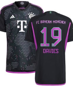 Alphonso Davies Bayern Munich adidas 2023/24 Away Authentic Player Jersey - Black/White