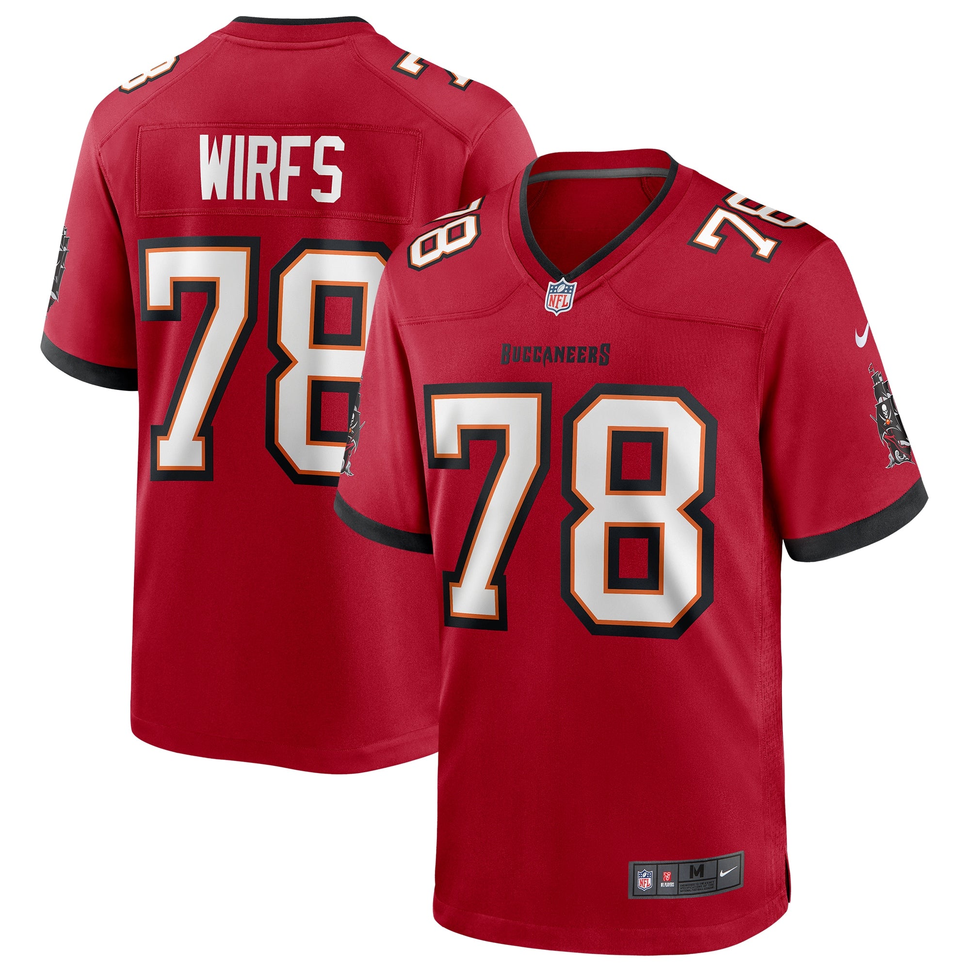 Tristan Wirfs Tampa Bay Buccaneers Nike Throwback Game Jersey - Orange/Red - Image 5