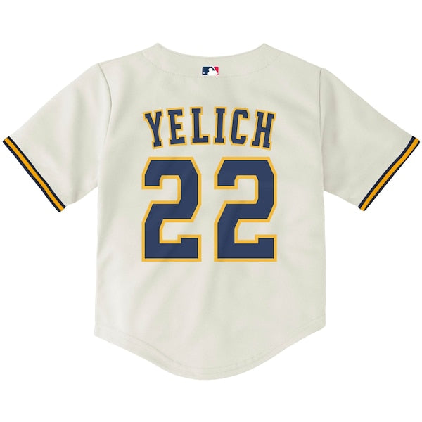 Christian Yelich Milwaukee Brewers Nike Toddler Home Replica Player Jersey - Cream - Image 3