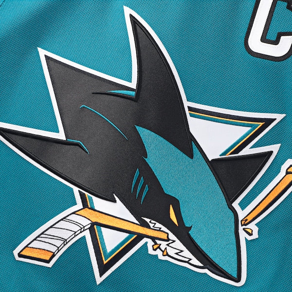 Logan Couture San Jose Sharks Home Premium Jersey - Teal/Black - Image 3