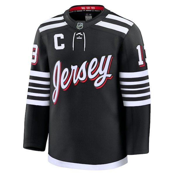 Nico Hischier New Jersey Devils Alternate Premium Jersey - Black/Red/White - Image 3