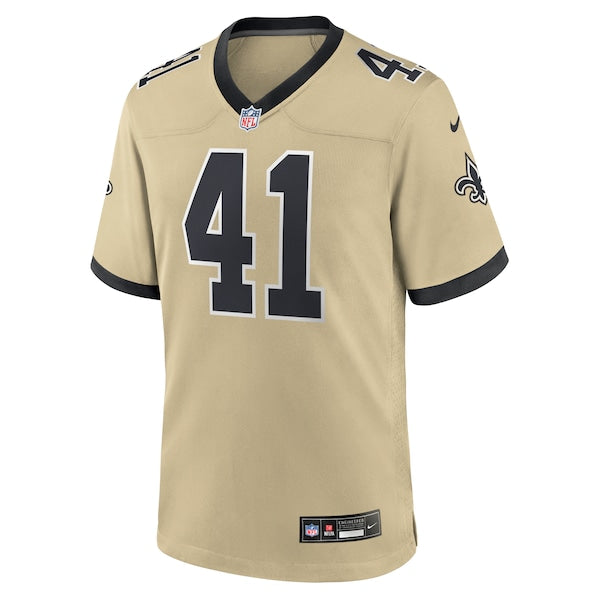 Alvin Kamara New Orleans Saints Nike Gameday Golds Alternate Game Player Jersey - Gold/Black/White - Image 3