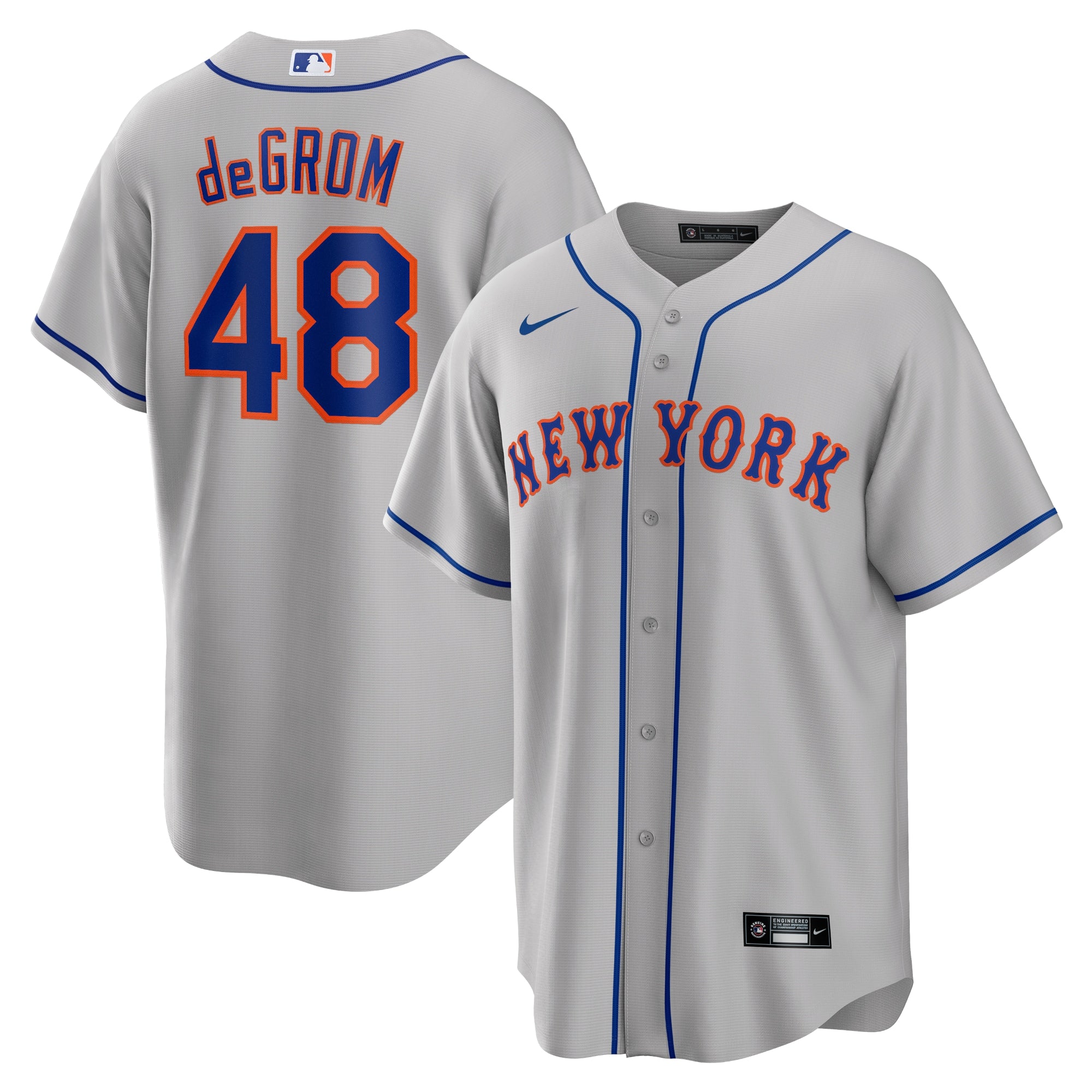 Jacob deGrom New York Mets Nike Alternate Replica Player Name Jersey - Royal/Gray - Image 5