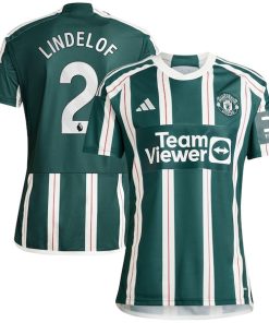 Victor Lindelof Manchester United adidas 2023/24 Away Replica Player Jersey - Green/Red