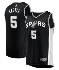 Stephon Castle San Antonio Spurs  2024 NBA Draft Fast Break Player Jersey - Icon Edition - Black