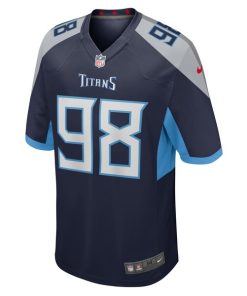 Alternative view of Jeffery Simmons Tennessee Titans Nike  Game Jersey -  Navy