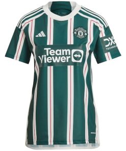 Alternative view of Manchester United adidas Women's 2023/24 Away Replica Custom Jersey - Green