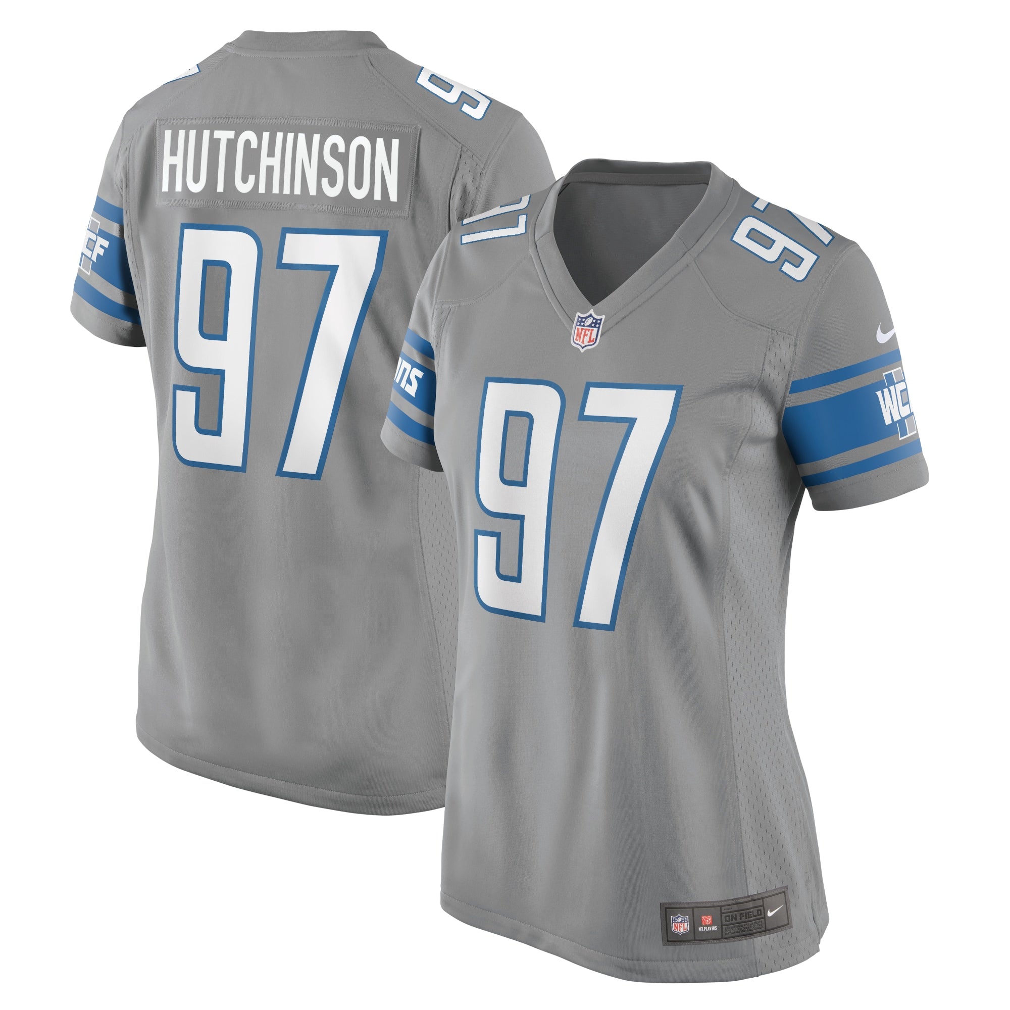 Aidan Hutchinson Detroit Lions Nike Women's Player Jersey - Blue/Silver - Image 4