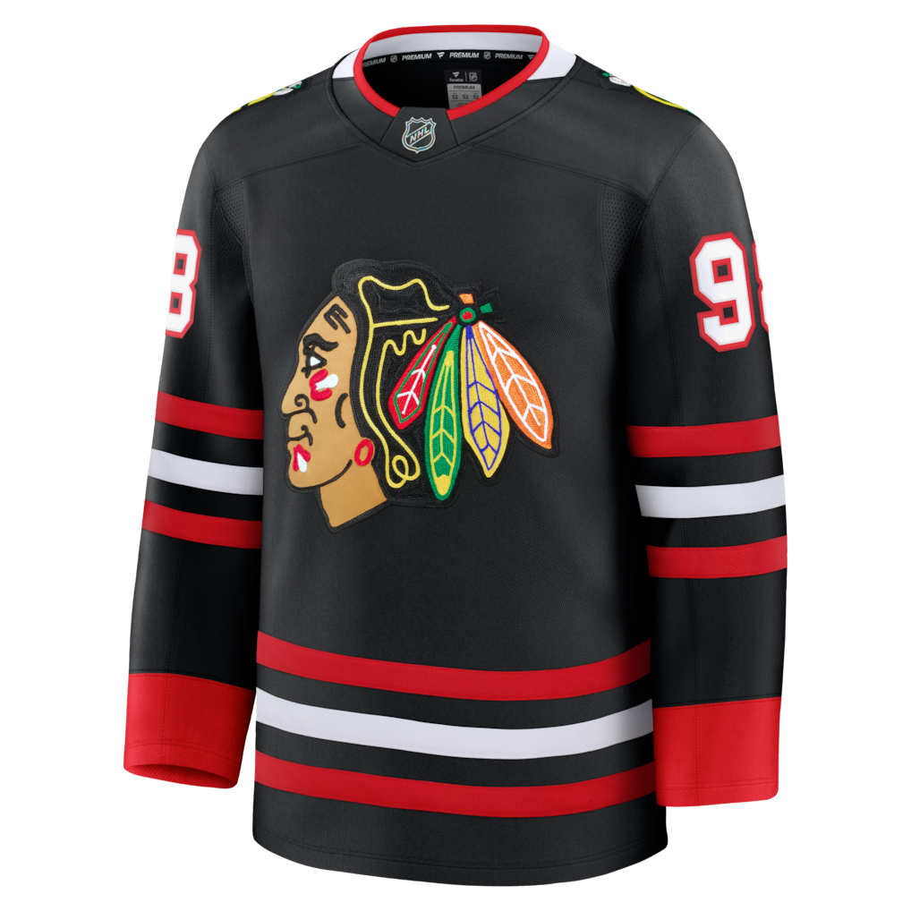 Connor Bedard Chicago Blackhawks Alternate Premium Jersey - Black - Image 2