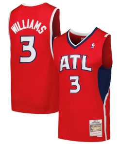 Alternative view of Lou Williams Atlanta Hawks 2001/02 Hardwood Classics Swingman Jersey - Red