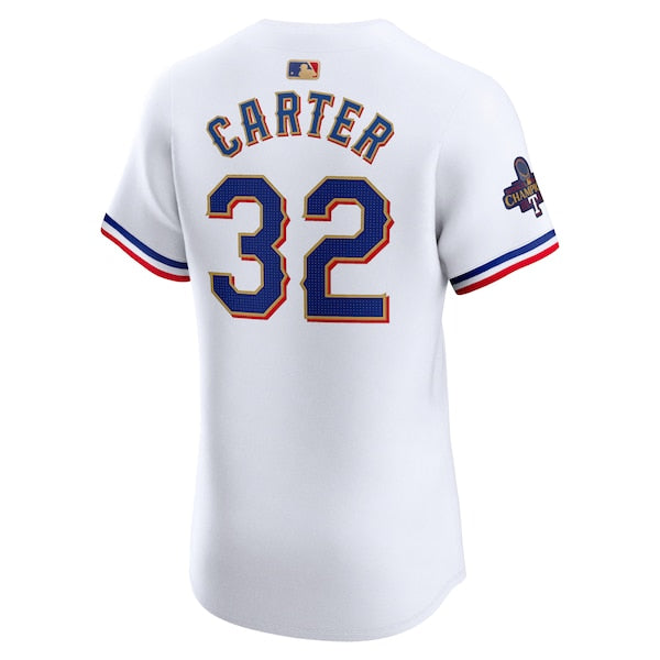 Evan Carter Texas Rangers Nike 2024 Gold Collection Elite Player Jersey?ยจC White - Image 3