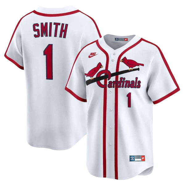 Ozzie Smith St. Louis Cardinals Nike Throwback Cooperstown Collection Limited Jersey - White/Blue - Image 2