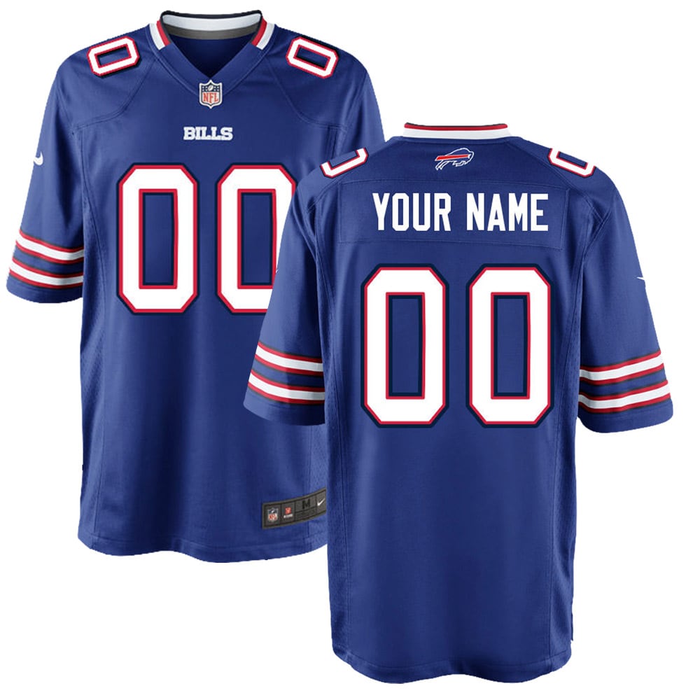 Buffalo Bills Nike Youth 2025 Rivalries Collection Custom Game Jersey - White/Royal - Image 6