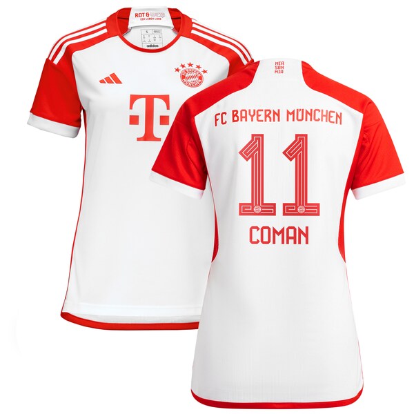 Kingsley Coman Bayern Munich adidas Women's 2023/24 Home Replica Jersey - White/Black - Image 2