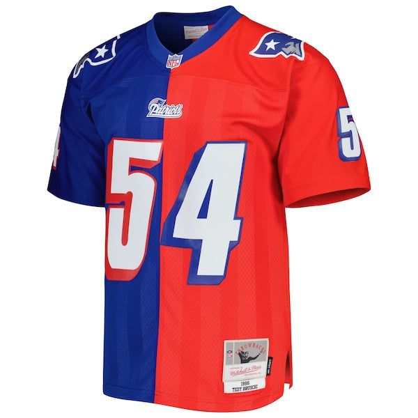 Tedy Bruschi New England Patriots 1996 Split Legacy Replica Jersey - Royal/Red - Image 2