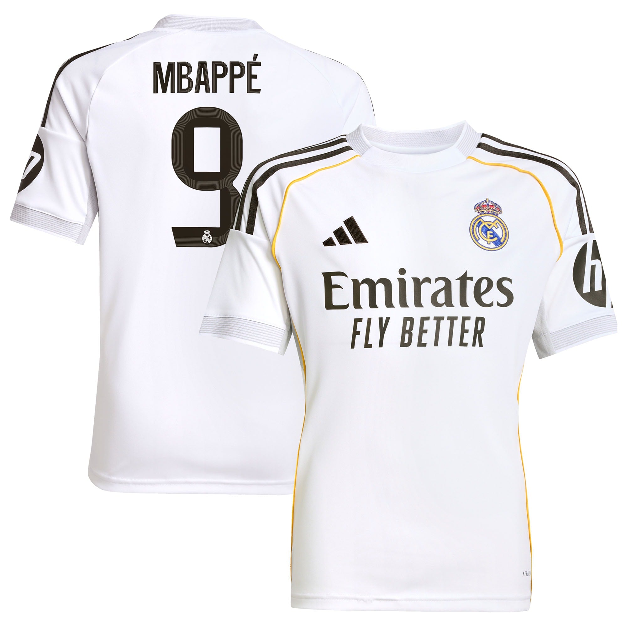 Kylian Mbapp¨¦ Los Merengues adidas Youth 2025/26 Away Replica Player Jersey - Blue/White - Image 5