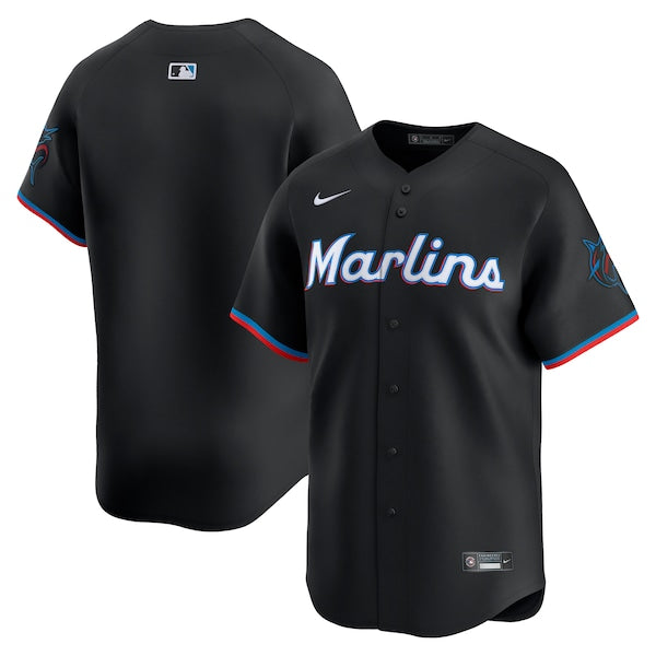 Miami Marlins Nike Alternate Limited Jersey - Black/White - Image 2