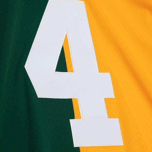 Brett Favre Green Bay Packers 1996 Split Legacy Replica Jersey - Green/Gold - Image 4