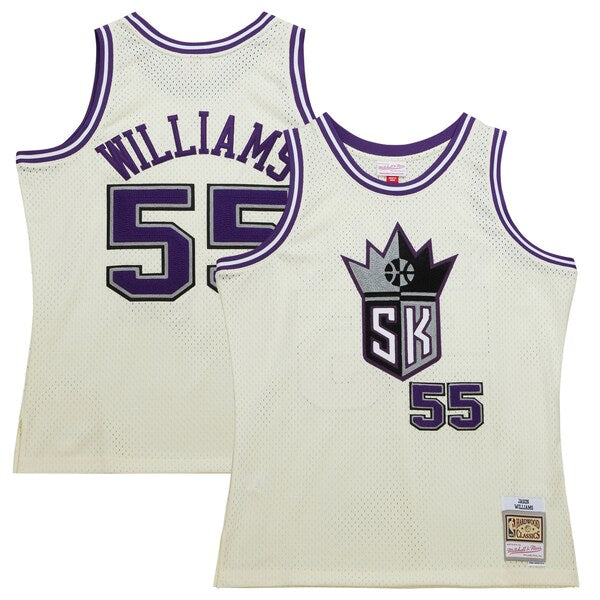 Jason Williams Sacramento Kings Chainstitch Swingman Jersey - Cream - Image 2