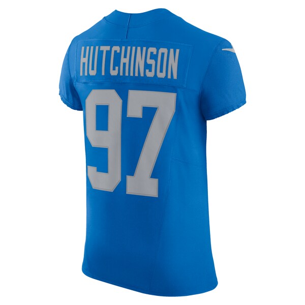 Aidan Hutchinson Detroit Lions Nike Alternate Vapor F.U.S.E. Elite Jersey - Blue - Image 3