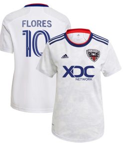Edison Flores D.C. United adidas Women's 2022 The Marble Replica Player Jersey - White