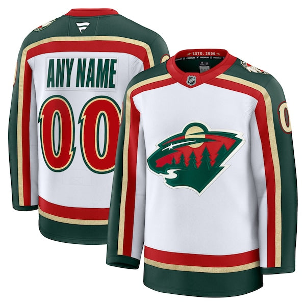 Minnesota Wild 25th Anniversary Premium Custom Jersey - White/Green - Image 2
